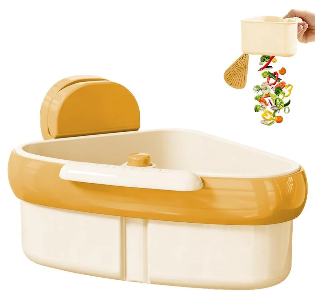 Filtre pour évier multifonctionnel en plastique jaune à clic (Lot de 2)