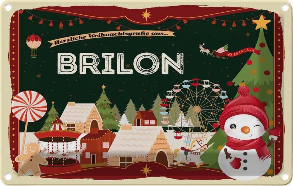 vianmo Blechschild 20x30 cm Weihnachten aus BRILON