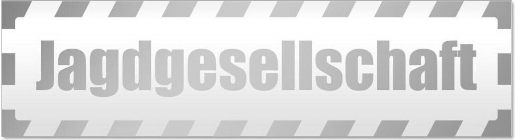 Kiwistar Jagdgesellschaft gestreift Magnetschild Schild magnetisch - 20cm Silber - Magnetfolie für Auto PKW Kfz