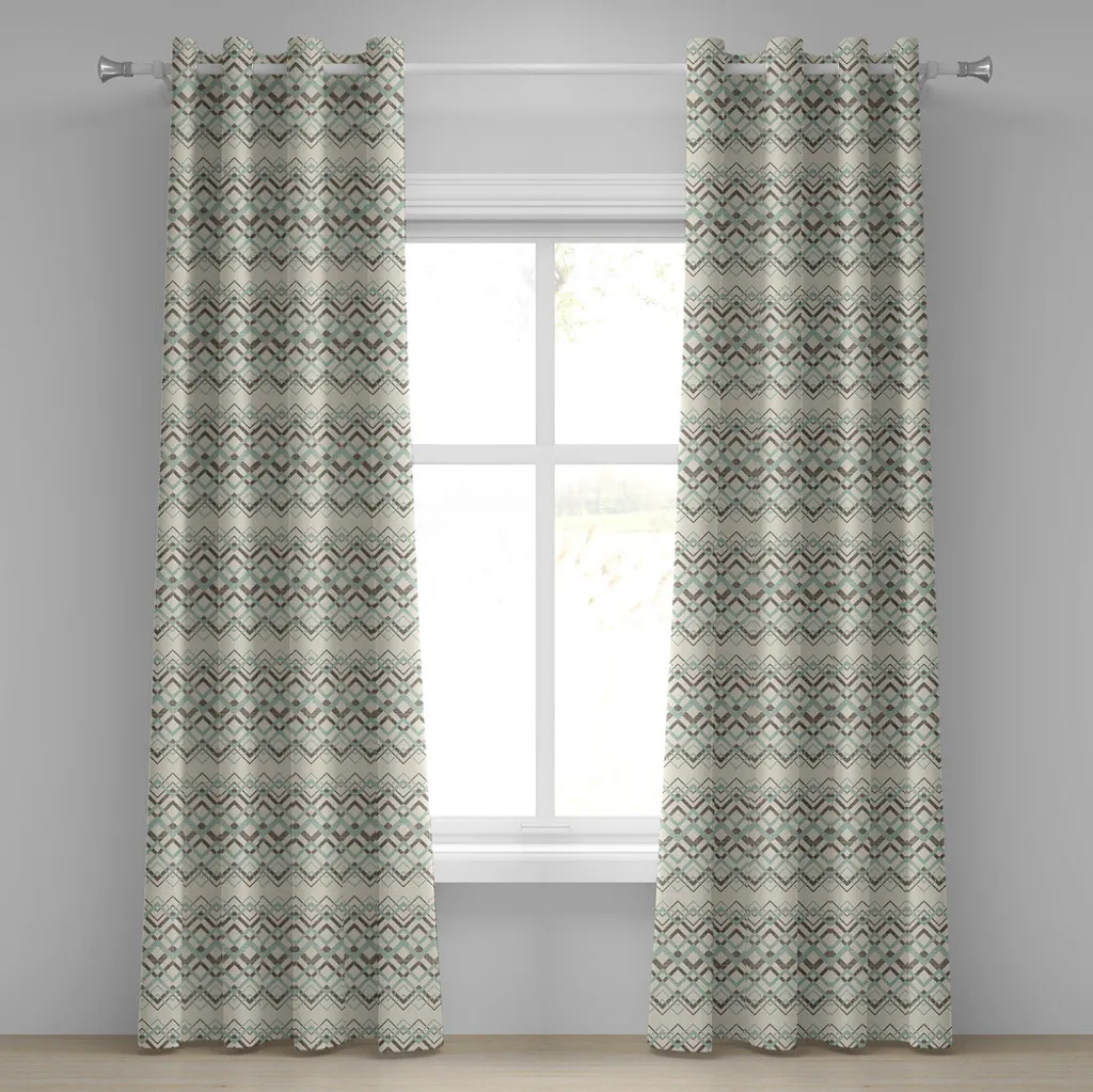 Tende Decorative 2 Pannelli 280x225 ABAKUHAUS | Design Zig-Zag Crema