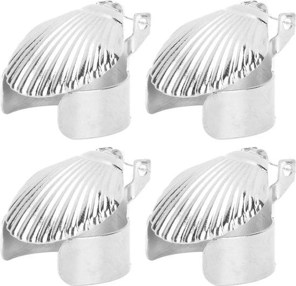 Lot de 4 porte-bougies métalliques argentés - Chandeliers chics 20cm