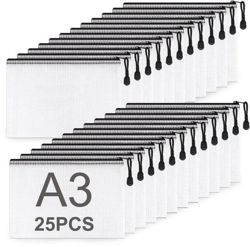 Pochettes A3 zippées anti-déchirure pour protéger vos documents noirs