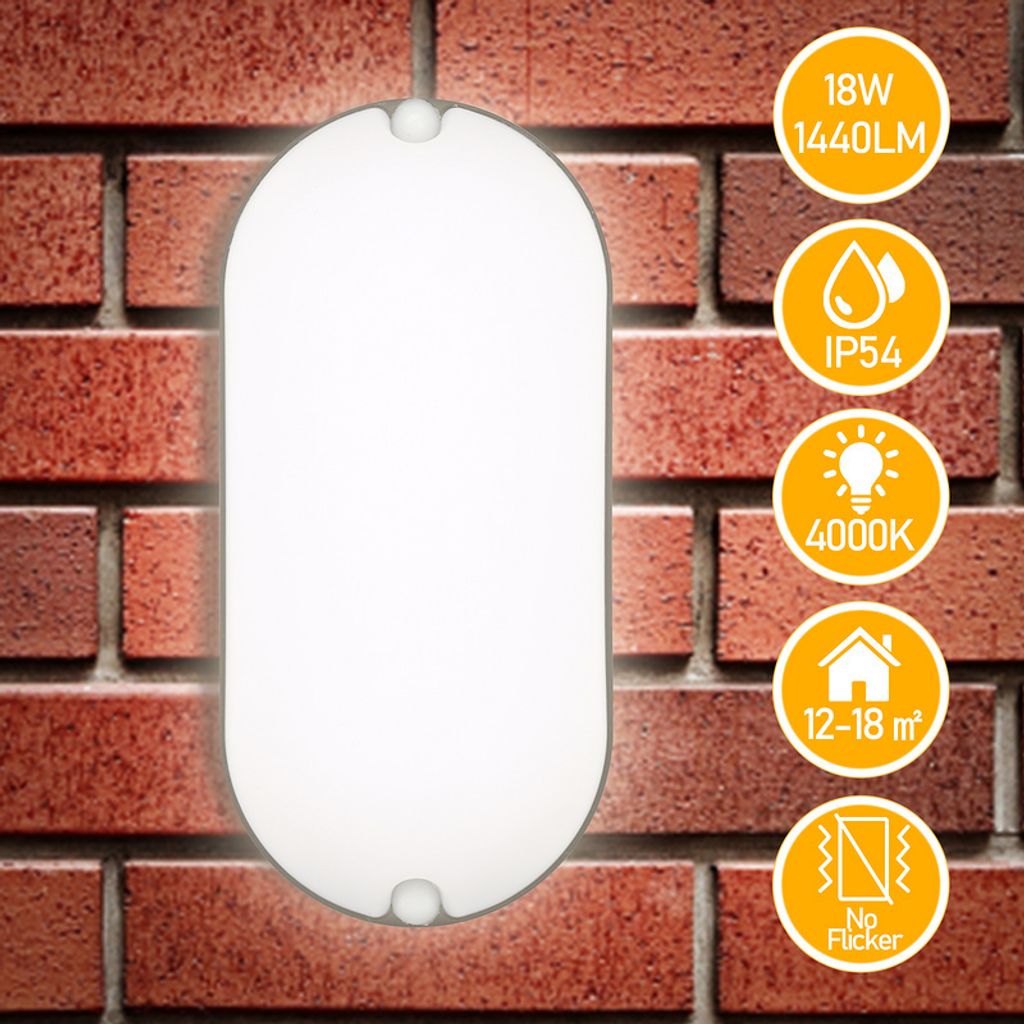 TolleTour LED Feuchtraumleuchte Wasserdicht Deckenleuchten IP54 Wasserdicht Lampe Garage Keller 15W 6x