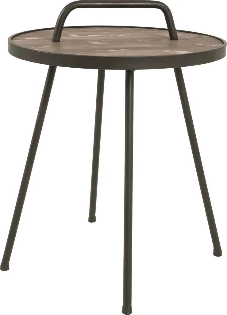 Bout de canapé vintage bois et métal 50x65 cm pour salon HAKU Möbel