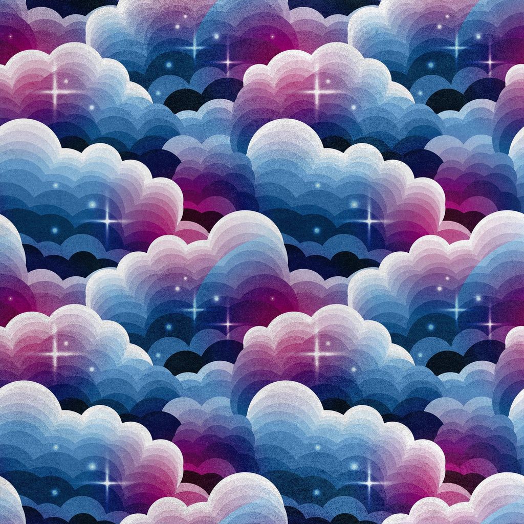 Royal Samt Stoff Polyester Zum Nähen - Motiv Blau-violette Wolken