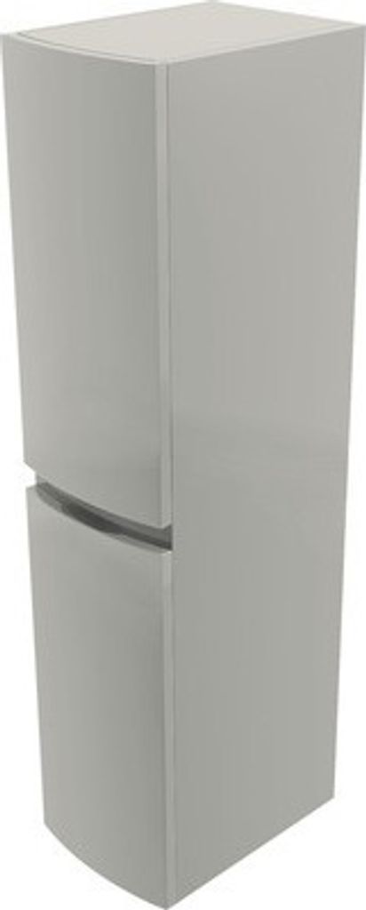 Hochschrank BadenHaus Vague 30 cm breit Hellgrau Hochglanz fertig montiert