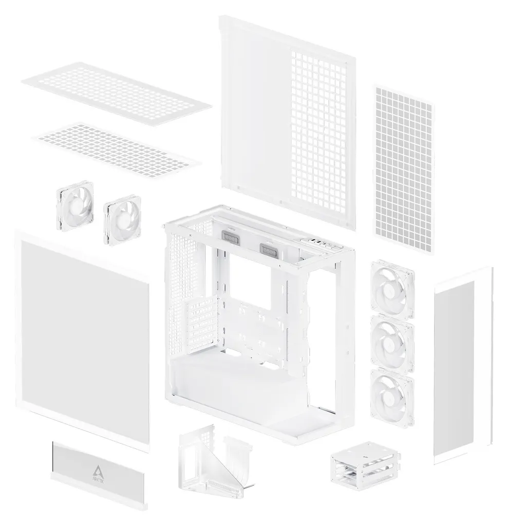 Support GPU vertical Arctic rigide et blanc pour boîtier PC - 9