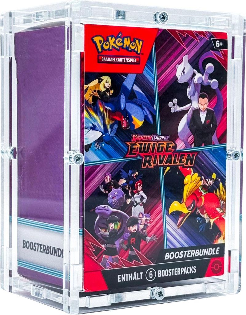Acryl Case passend für Pokemon Booster Bundle Box Weiße Flammen Schwarze Blitze