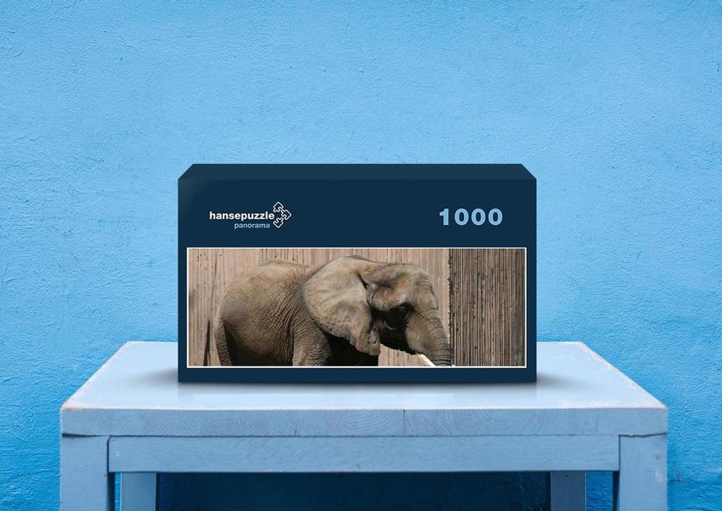 hansepuzzle 76430 - Elefant Puzzle, 1050 Teile, Natur, 60,0 x 46,0cm mit hochwertiger Aufbewahrung, Kartonbox und wiederverschließbarem Beutel