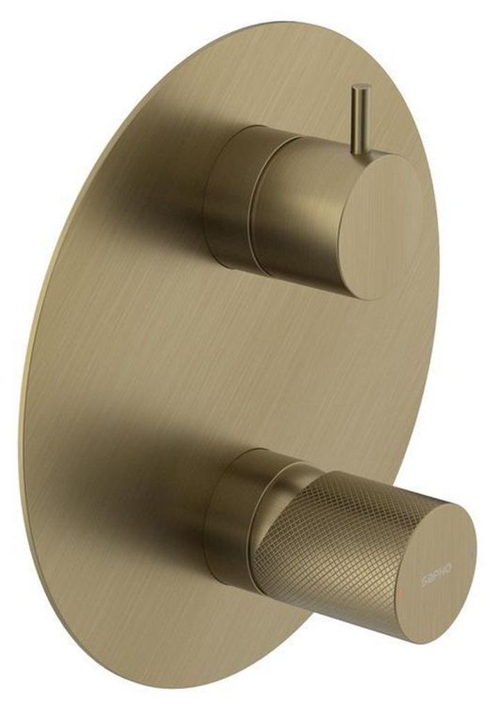 Sapho ULTRATAP Unterputz-Duscharmatur, 3 Wege, Drehschalter, Gold matt