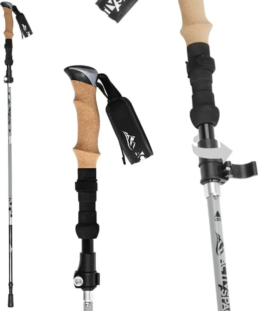 Bâtons de trekking gris Pliables K03 - Équipement de marche compact