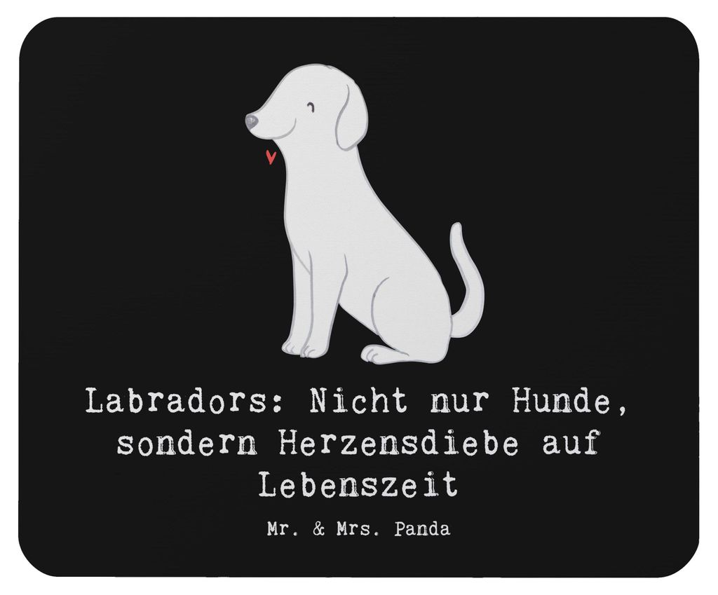 Mr. & Mrs. Panda Mauspad Labrador Herzensdiebe - Schwarz - Geschenk, Mouse Pad, pc, loyaler Freund, unvergessliche Erinnerungen, bester, Hunde, Hun...