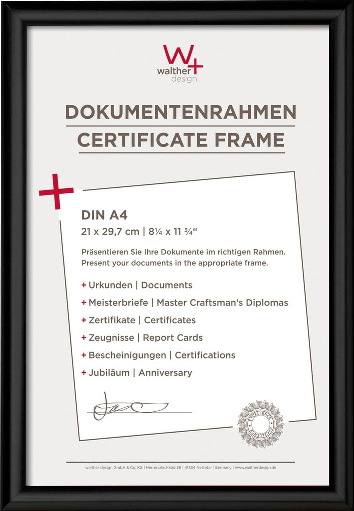 Walther Trendstyle 21x29,7 Kunststoff schwarz DIN A4 KP130B