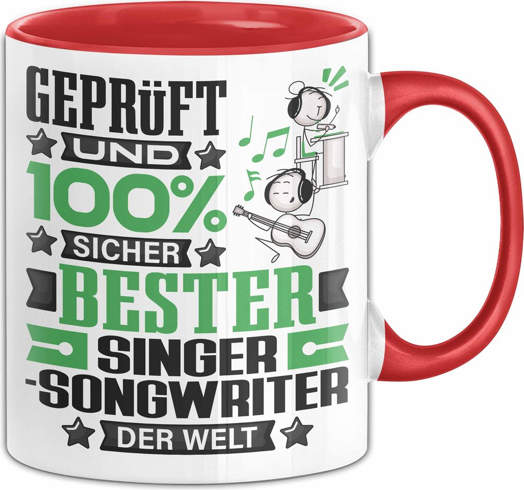 Singer-Songwriter Geschenk Lustiger Spruch für Singer-Songwriter Geschenkidee Bester Singer-Songwriter Der Welt (Rot)