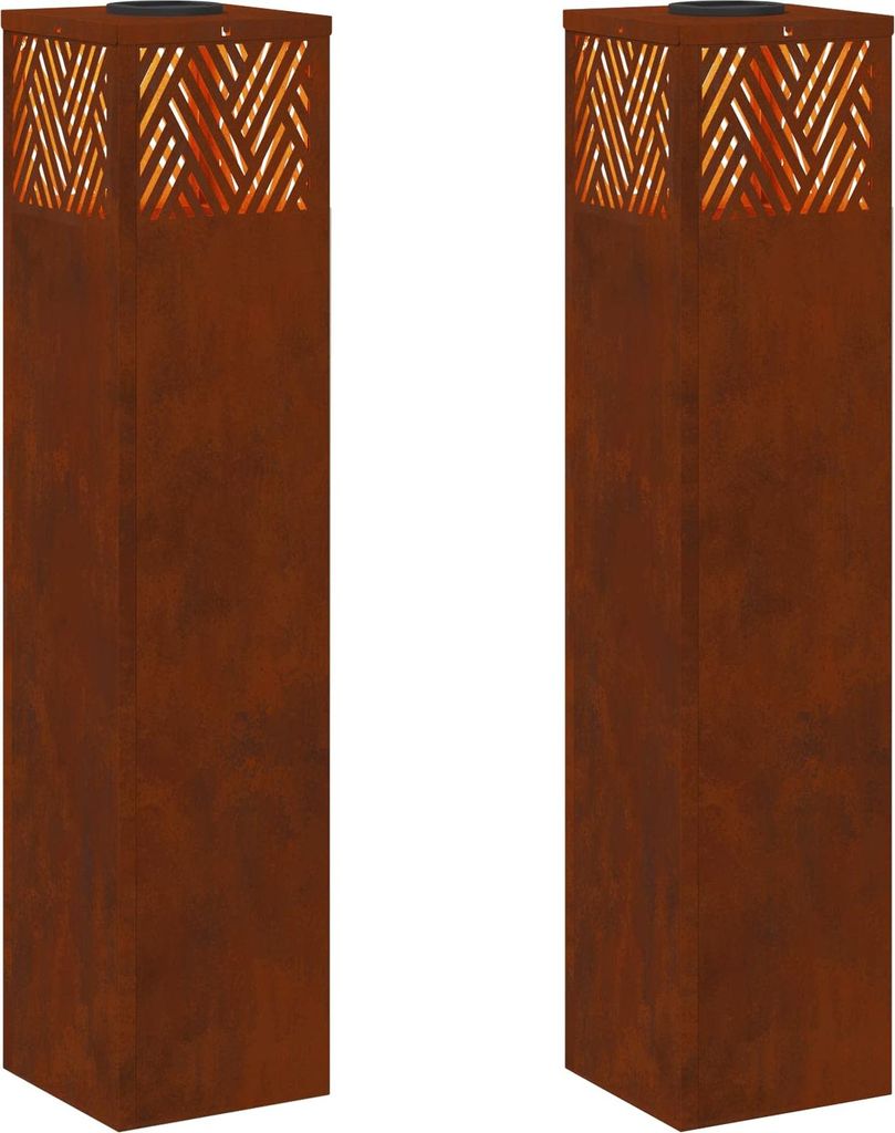 vidaXL Solar LED Weg Licht 2 pcs Bronze Wetterfeststahl