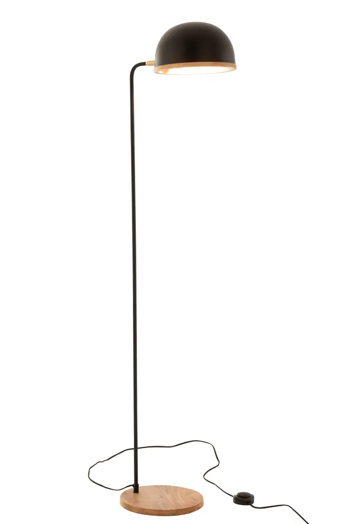 Lampe design Evy métal noir et bois J-Line - Éclairage d'ambiance loft
