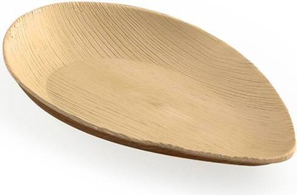 Teller aus Palmblatt, oval, 200 x 127 x h25/18 mm, 20 Stück