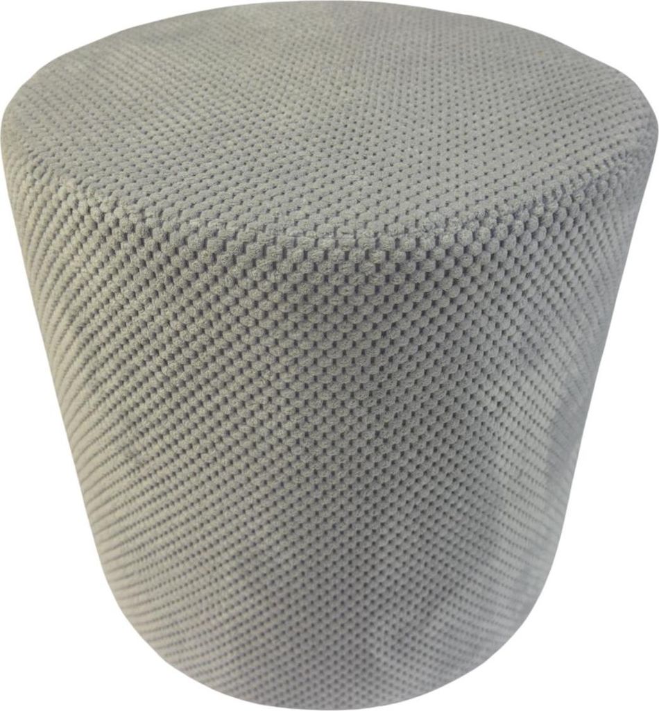 Samt-Hocker ZEFIR DOT 40x40 cm rund – stilvoller Sitzhocker oder Fußhocker fürs Wohnzimmer – Hellgrau