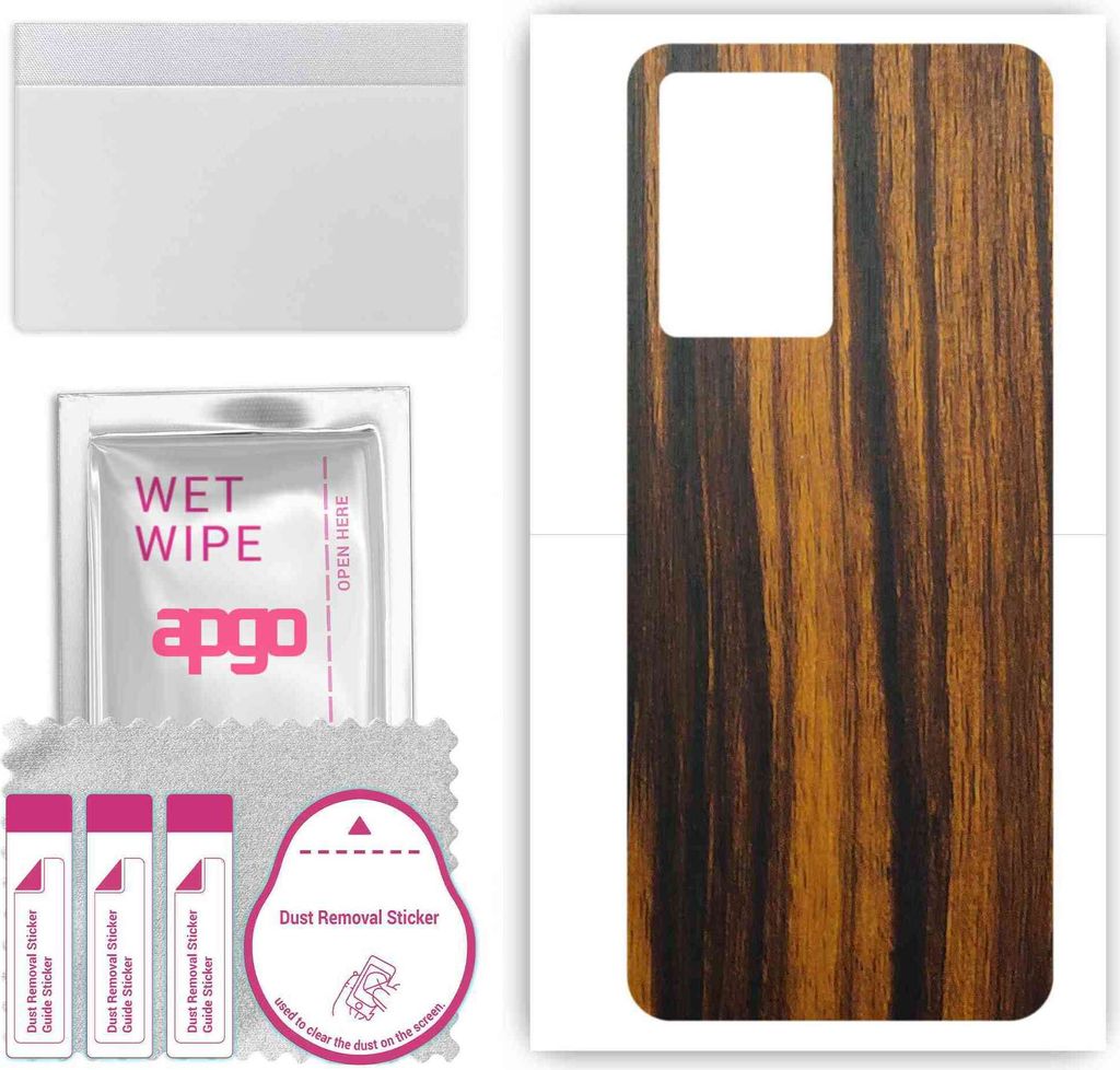 apgo Rückseite Schutzfolie, Skin, kompatibel mit Oppo A77 5G, Hinten Displayschutzfolie aus Vinylfolie, kratzfest, einfache Montage - Tigerwood