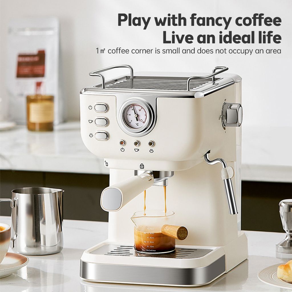 Espresso-Kaffeemaschine, 20 Bar, Edelstahl-Espressomaschine Produktbild 5