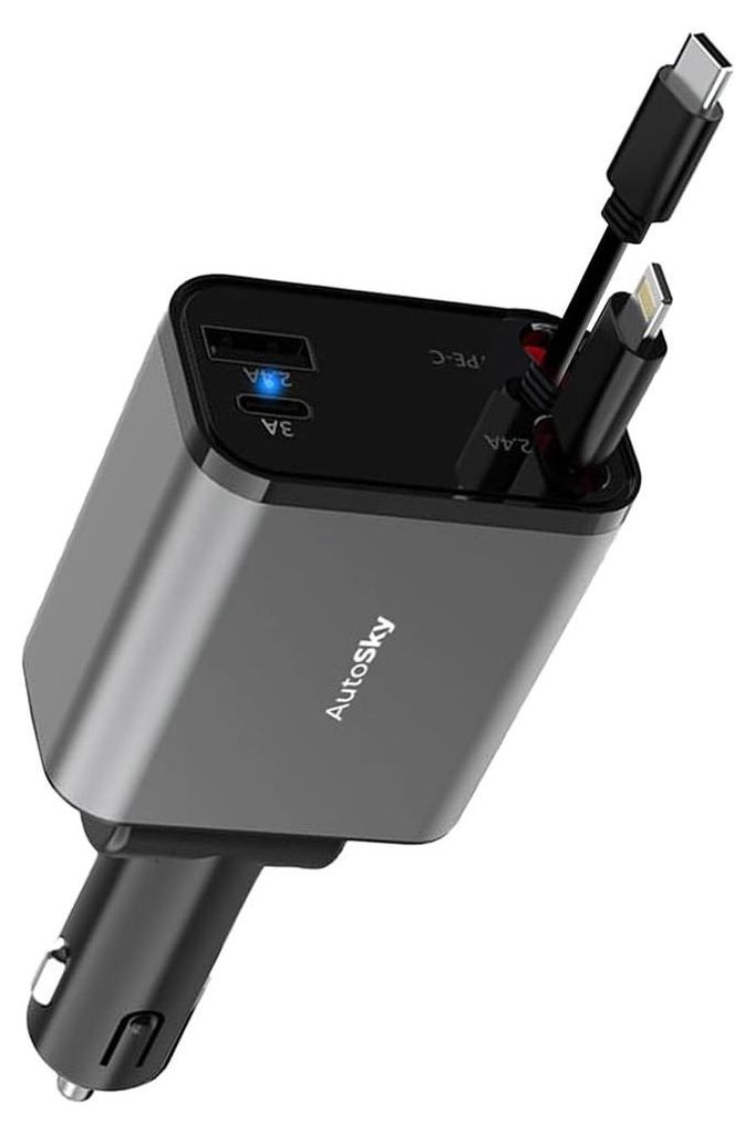 AutoSky 4-in-1 Retractable Car Charger ARCC-101 | 4-in-1 Produktbild 