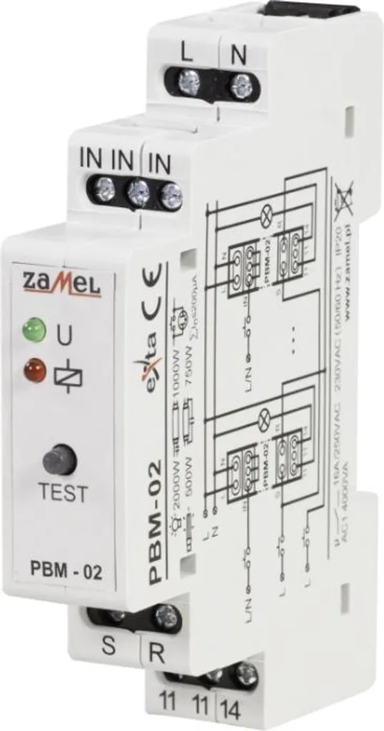 Relais bistable 230V AC ZAMEL pour commande éclairage escalier TH35 - 3