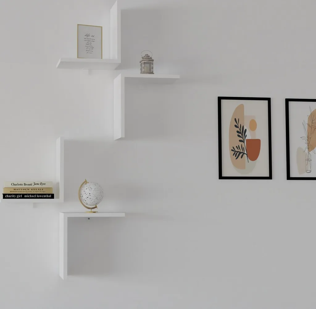 Étagère Murale en Mélaminé Blanc Haute Résistance Skye Decor 32 cm