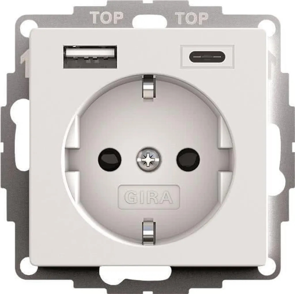 Gira 245927 Prise SCHUKO avec double chargeur USB System 55 intégré
