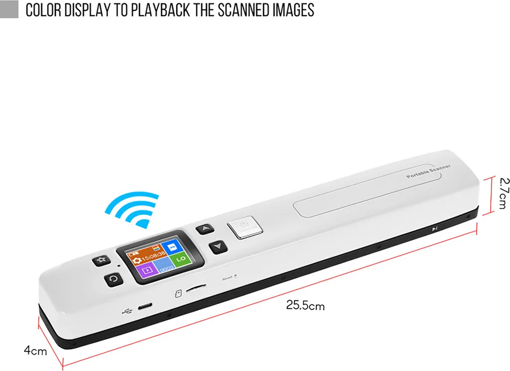 Scanner A4 portable Wifi pour livres et documents pro avec écran LCD
