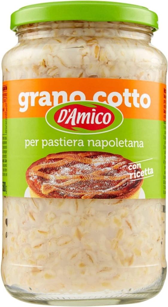 6x D'Amico Grano cotto per Pastiera Napoletana 580g gekochte Weizenkörner Italien