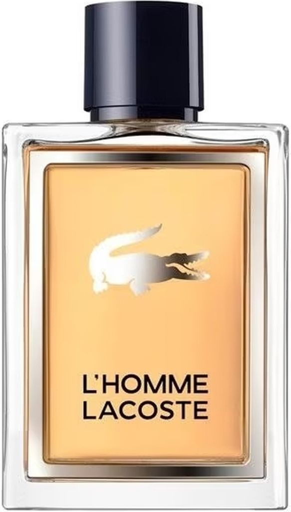 A bottle of Lacoste L'Homme Lacoste Eau de Toilette for men.