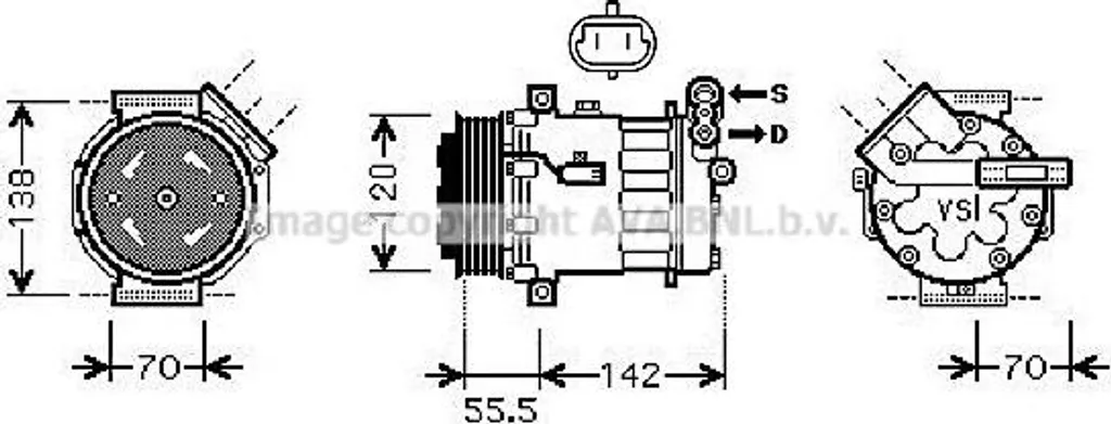Compresseur de clim pour Opel Vectra et Signum - Modèle AVA OLK447 OE