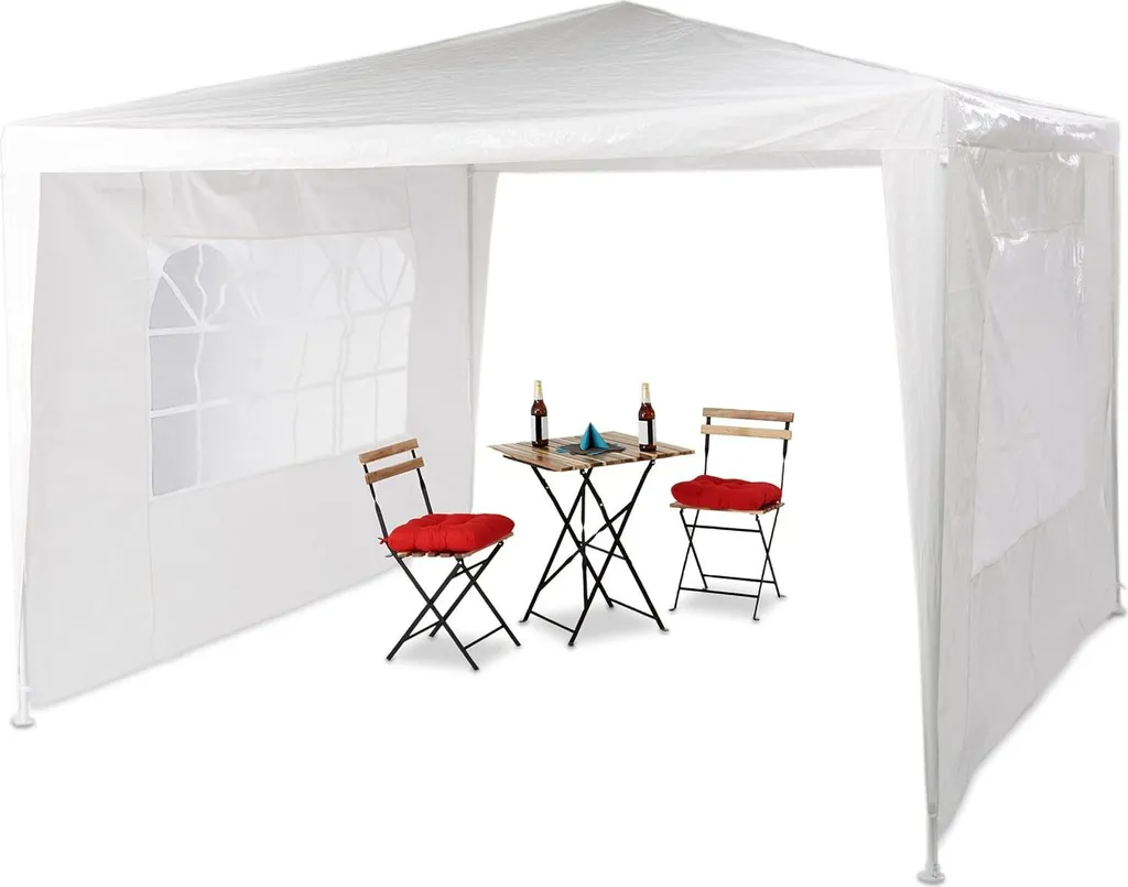 Tente de réception avec parois latérales 3x3 m structure métal robuste