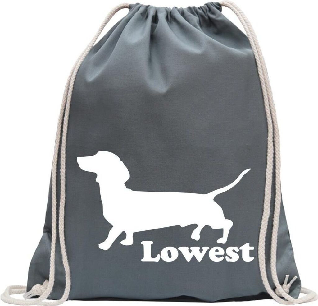 Kiwistar - Turnbeutel - stahlgrau - Lowest - Fun Rucksack Sport Beutel Gymsack Baumwolle mit Ziehgurt