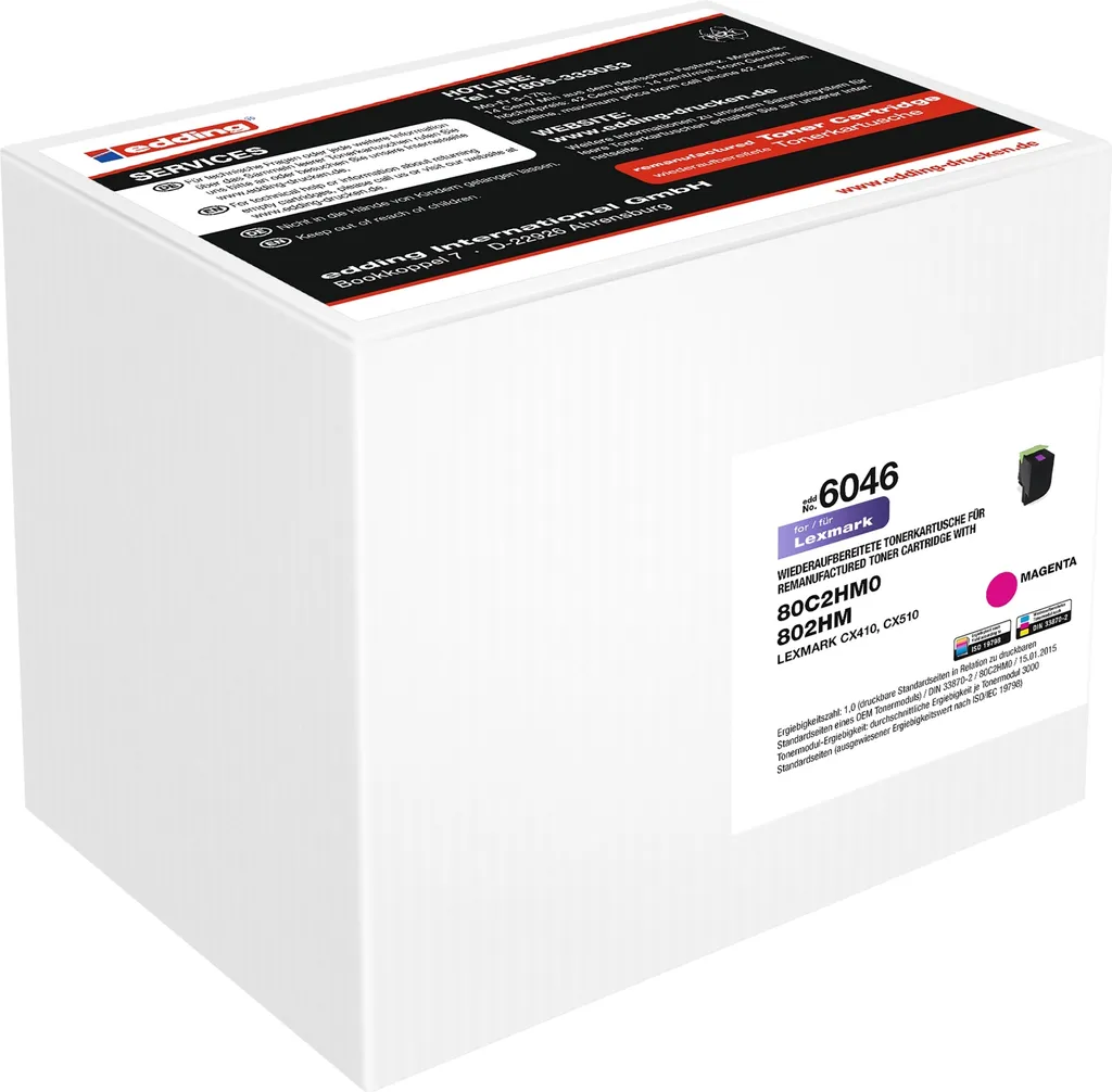 Toner edding EDD-6046 Magenta (3000 Pag) per Lexmark 80C2HM0