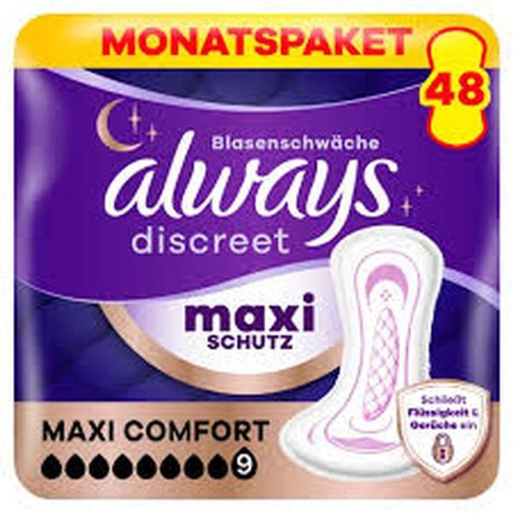 Always Discreet inleggers voor incontinentie, Maxi Comfort, Productafbeelding 