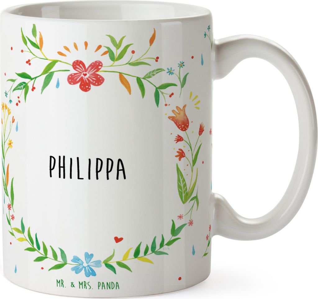 Mr. & Mrs. Panda Becher Philippa - Geschenk, Kaffeetasse, Kaffeepott, kaffeebecher bedruckt, Bürotasse, Teetasse