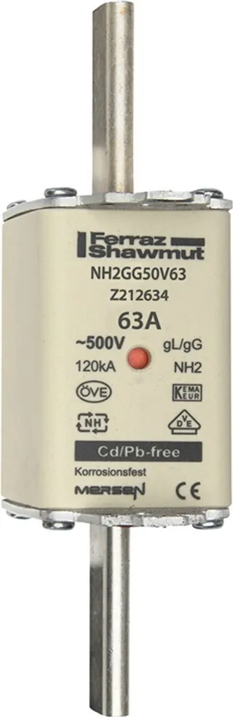 Fusible NH-ZERO Taille 2 63A AC500V gG - Cartouche HRC NH2GG50V63 Pro