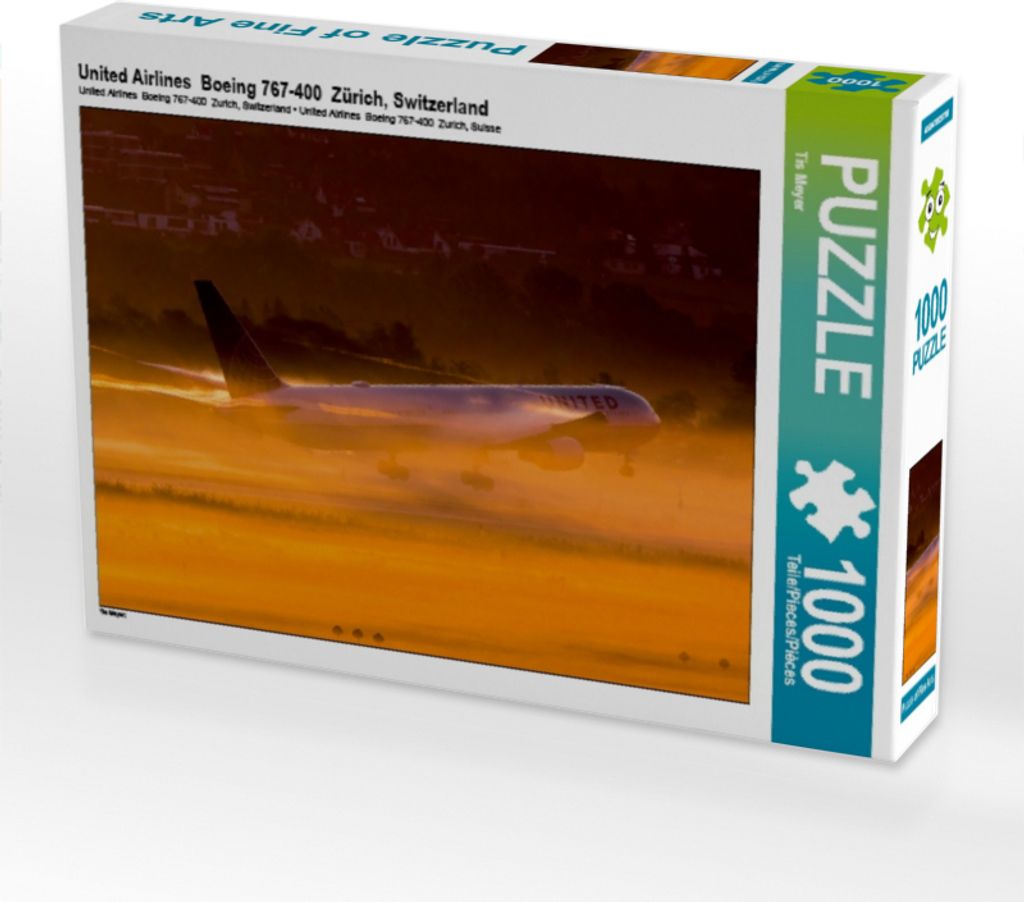 Calvendo United Airlines Boeing 767-400 Zürich, Switzerland 1000 Teile Puzzle quer 640x480mm, Meyer Tis; 7447755