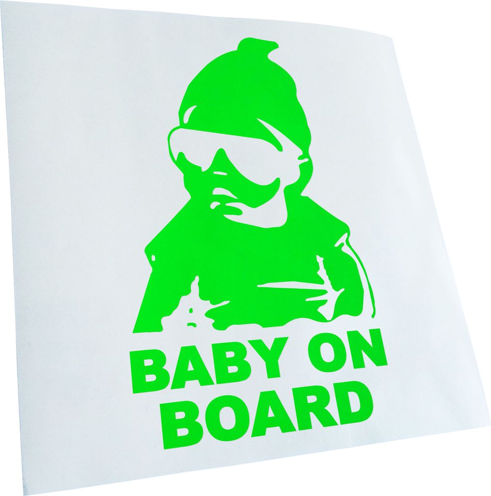 Kiwistar - Autoaufkleber - Baby on Board Kinderaufkleber Heckscheibe - Aufkleber für Auto Kfz Fahrrad, LKW, Truck Mofa
