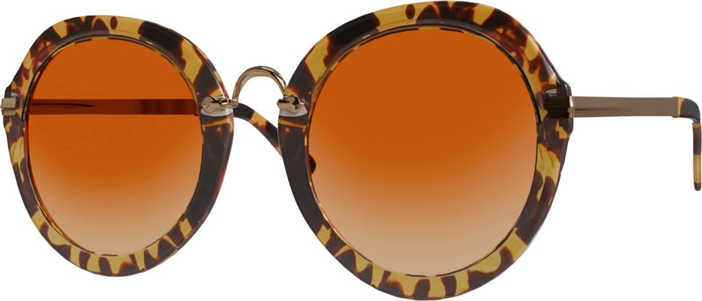 Gil Damen Sonnenbrille Runde Designer 80er Modern Urlaub Sommer Strand 30410 Braun Leopard