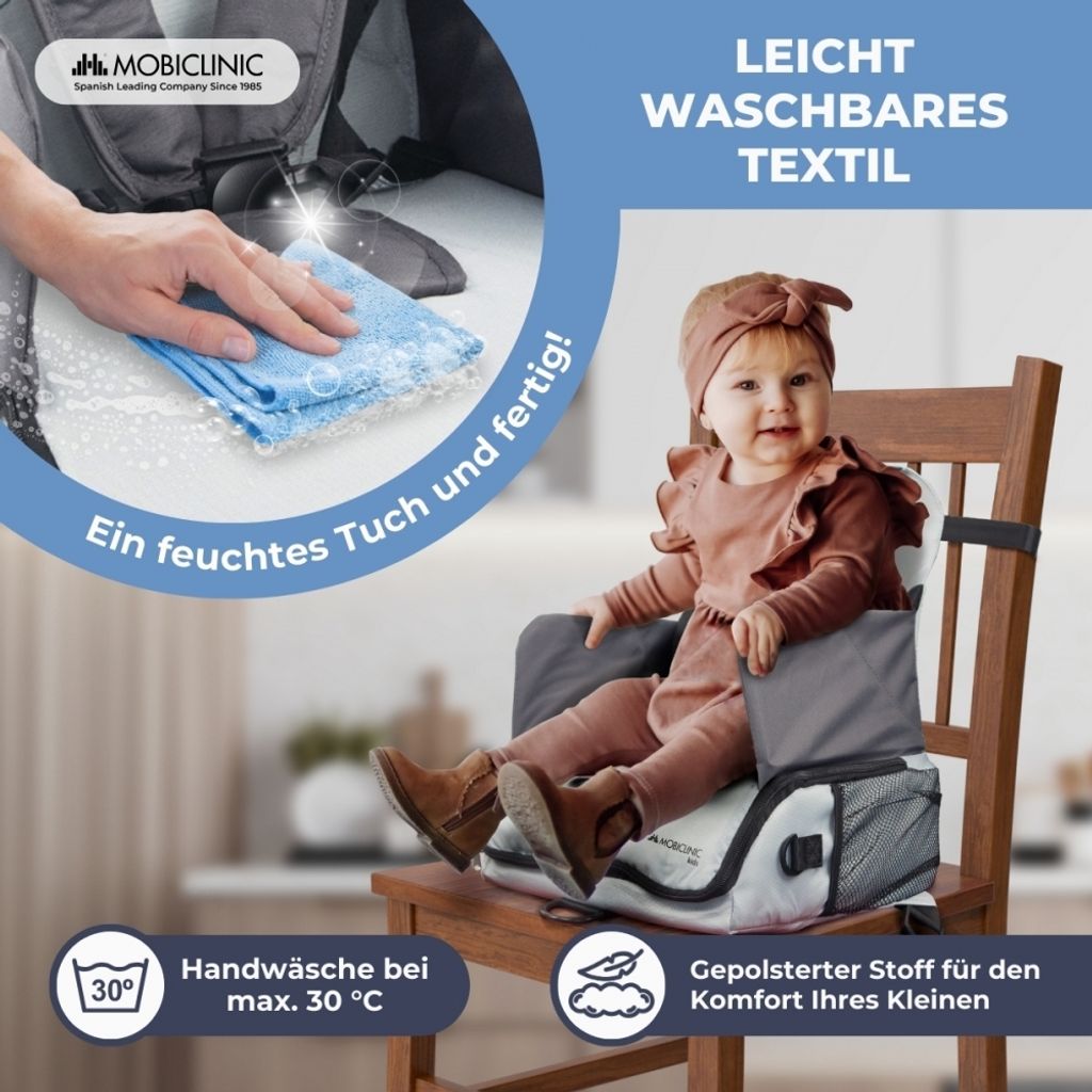 Babify Reise-Hochstuhl Für Babys 6–36 Monate – Tragbar, Gepolstert, Mit Sicherheitsgurt, Tiermuster