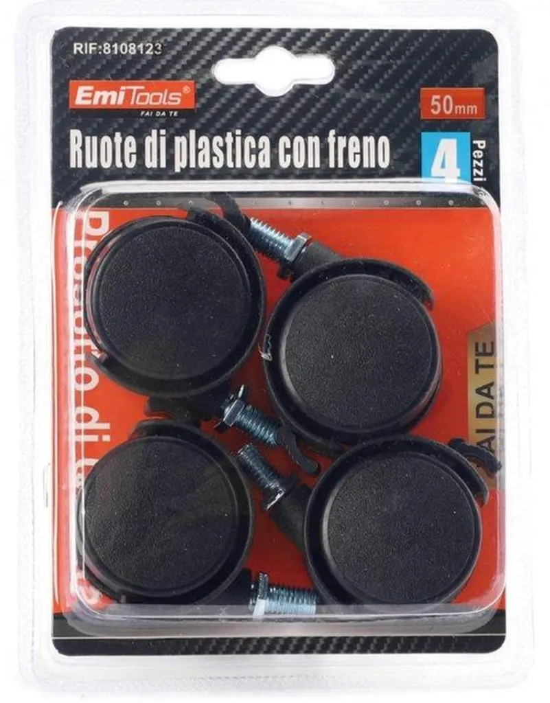 Lot de 4 Roues Pivotantes M8 pour Chaises et Tables Basse en Plastique