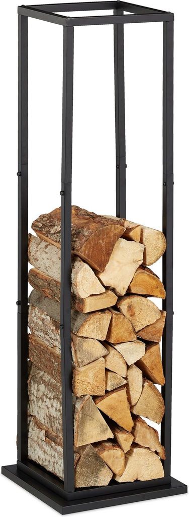 relaxdays Hohes Kaminholzregal aus Metall Produktbild 