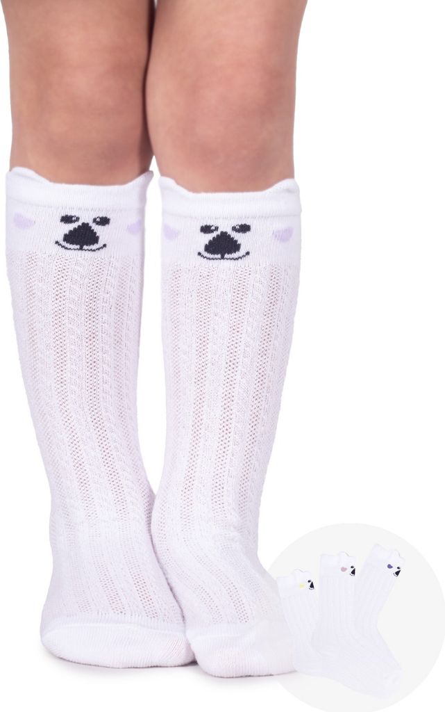 Durchbrochene Socken für Mädchen mit Teddybär 3PAK 27-30 YOCLUB