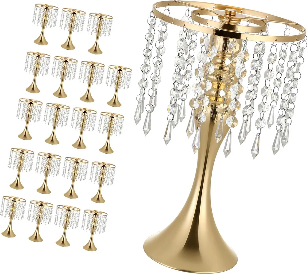 Vase de Mariage Stable 33,5 cm Doré : Lot de 20 pour Centres de Table