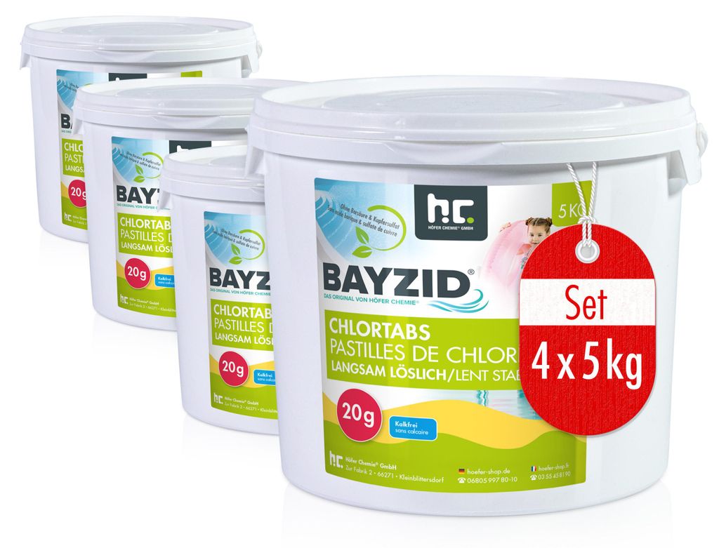 4x5 kg BAYZID® Chlortabs 20g langsam löslich für Produktbild 