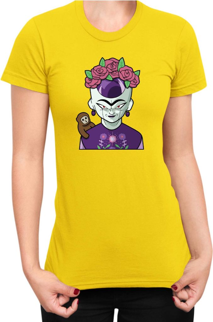 Damen T-Shirt Dragon Anime Manga Ball Z Frieza 03, Lady M / Gelb