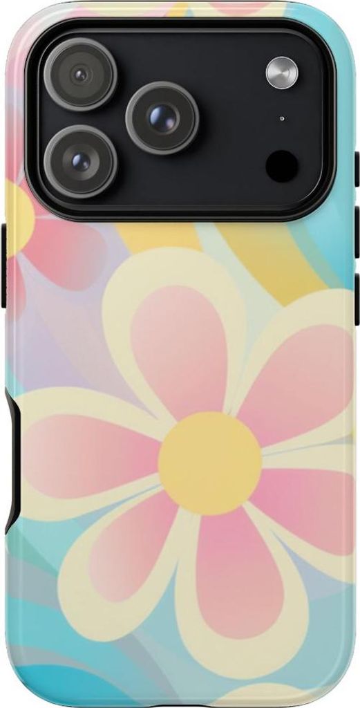 Pastellfarbenes Retro-Blumenmuster – Hülle Kompatibel mit iPhone 17 Pro