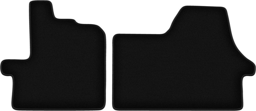 Wielganizator Velours-Autoteppiche vorne – passend für Citroen Jumper III (Lieferung, Bj. 2014 -) – schwarz, passgenau, mit Befestigungen set...